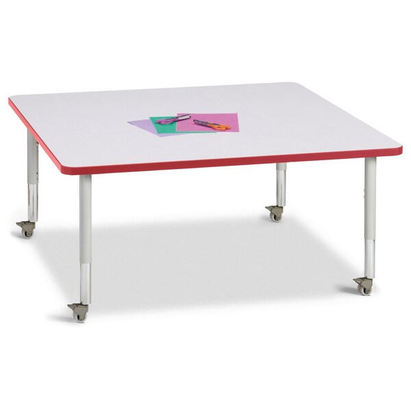 Berries Square Activity Table, 48 in. x 48 in., Mobile, Freckled Gray/Red/Gray